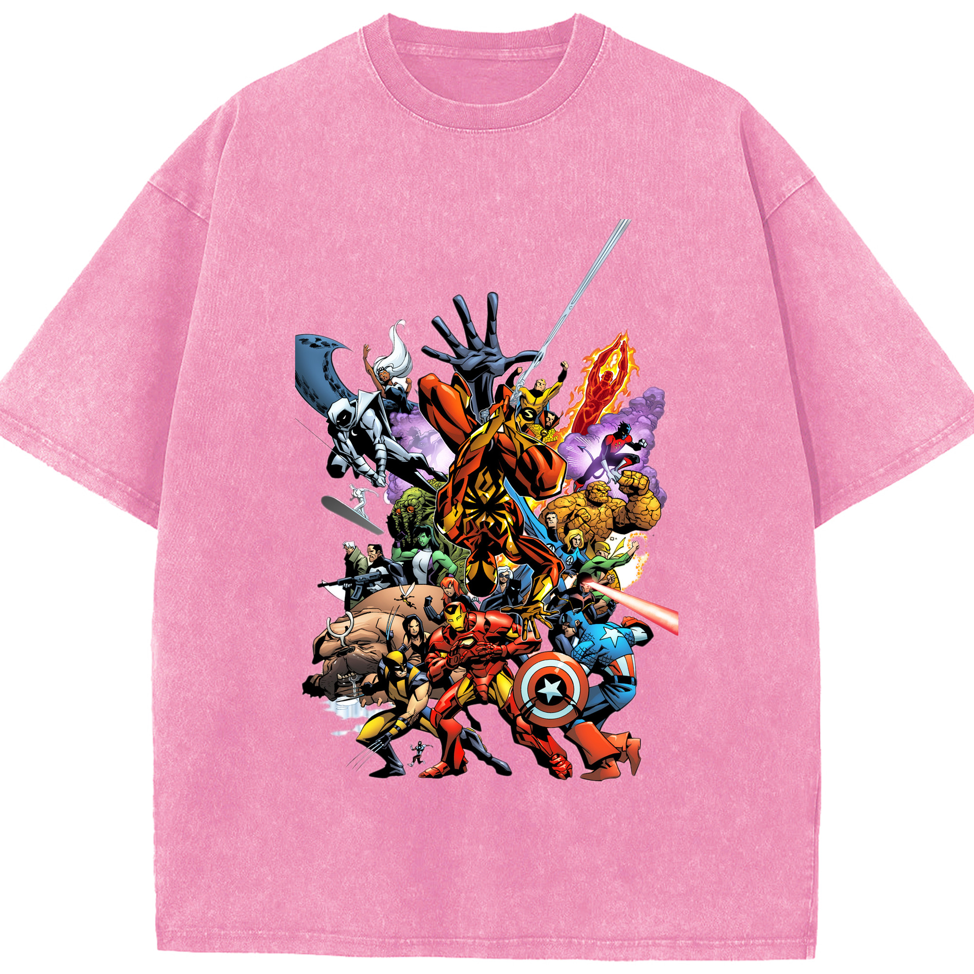 （画像用） アベンジャーズ The Avengers 綿100% ヴィンテージ風 半袖Tシャツ（フロントプリント）